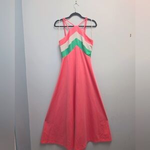 1970s Vintage Handmade Colorblock Maxi Dress